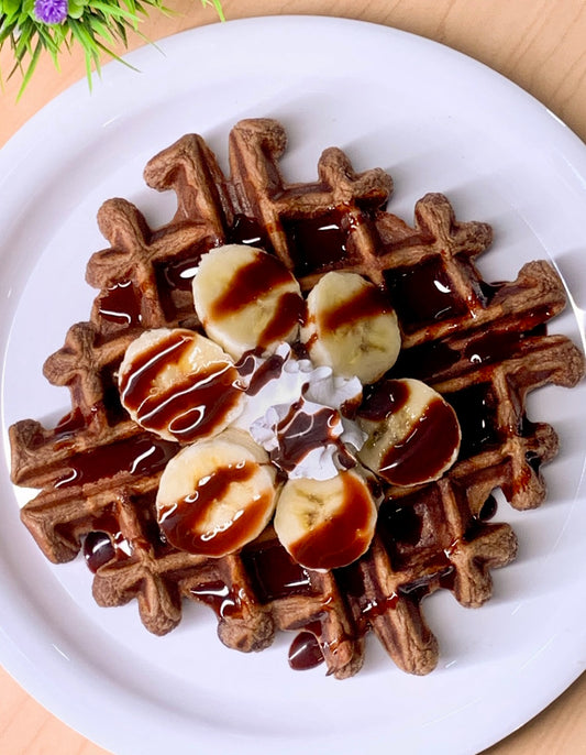 Waffle de Choco Avellanas y banana